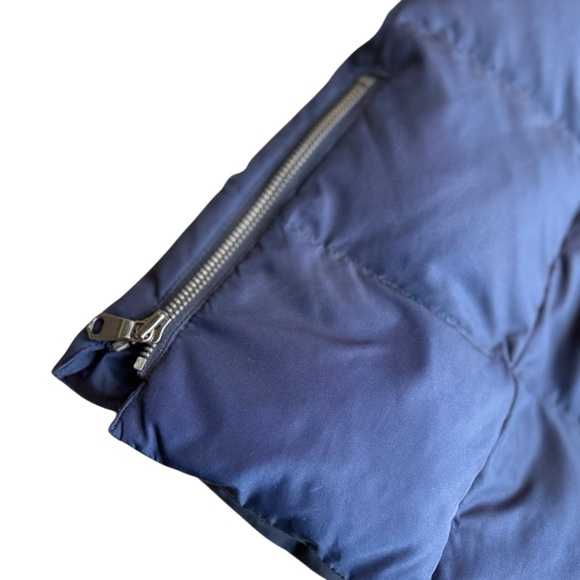 J. Jill Women’s Size M Longline Down Puffer Vest Navy‎ Blue Warm Winter Layer - Picture 4 of 7